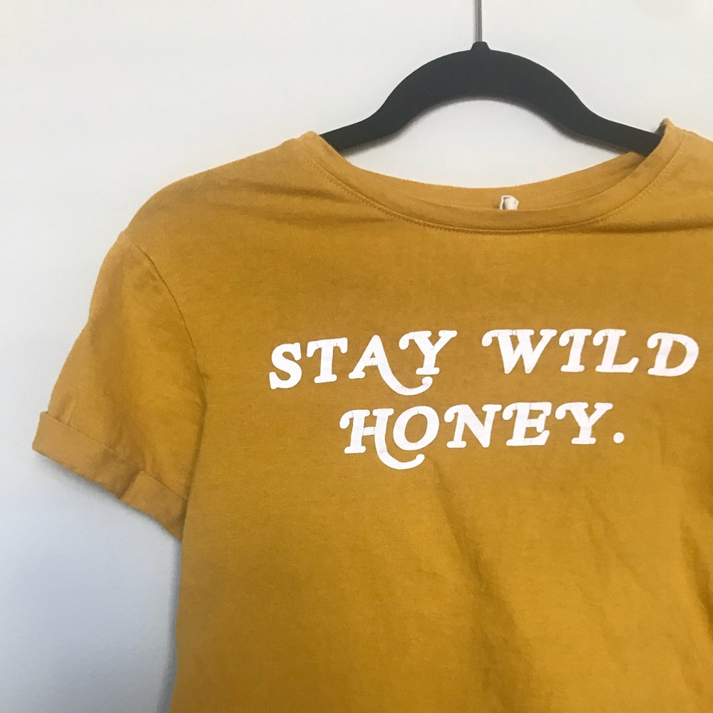 Stay Wild Honey Mustard Cropped Tee